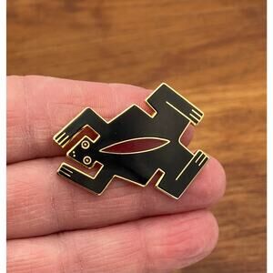 Vintage Laurel Burch "FROG" Brooch Black and Maroon Cloisonne 1980s